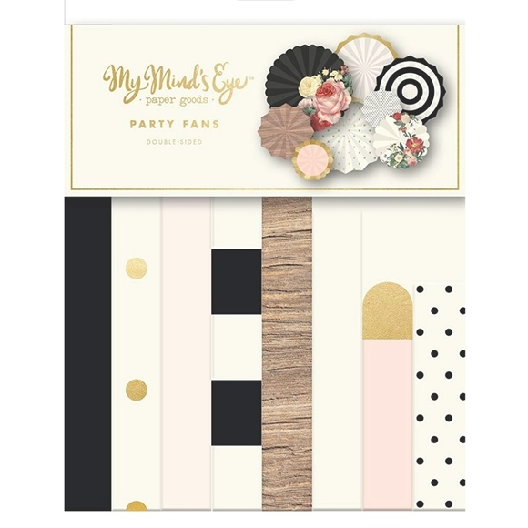 Party Fans - rose, gold, black and cream. - Picture 2 of 2